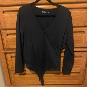 Black Abercrombie Wrap Bodysuit